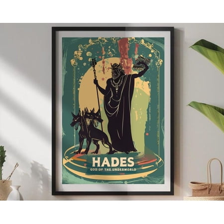 Hades Greek Mythology Wall Art Print, Unframed Paper Poster 8x10in