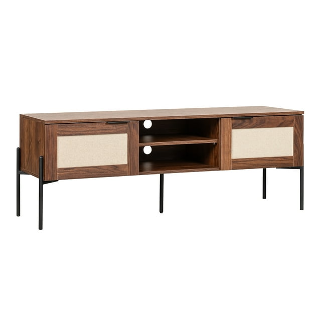 Mueble para TV Minimalista de Melamina 150x40cm Mundo In Centro Entretenimiento Imperia Nogal