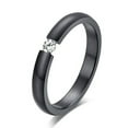 thumbnail image 1 of Flmtop Anneau de Mariage en Acier Titane Incrusté de Strass de Polissage pour Fête, 1 of 10