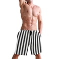 thumbnail image 5 of Dailycode Men's Quick Dry Swim Trunks Beach Shorts Casual Summer Board Shorts with Pockets, Carbon Black and White Stripes, 5 of 8