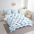 thumbnail image 3 of Feelyou Blue Cartoon Fish Bedding Comforter Set 7pcs for Teens, Kawaii Ocean Sealife King Bedding Sets, Cute Marine Animal Reversible Bed Sheets, Microfiber Bedroom Decor, 3 of 7