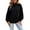 Black, variant on Womens Striped Mock Neck Sweatshirt Long Sleeve Drop Shoulder Loose Pullover Top