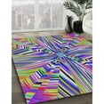 thumbnail image 2 of Ahgly Company Indoor Square Patterned Bright Purple Abstract Area Rugs, 3' Square, 2 of 6