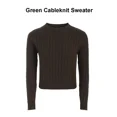 thumbnail image 1 of Suéter de punto trenzado para mujer de AP Otoño e Invierno 2025 Vestido de satén suave e informal disponible en cinco colores para mujer, 1 of 5