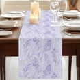 thumbnail image 3 of Table Runners 70 Inches Long Dress Scarves, Light Purple Flowers Farmhouse Coffee/Dining/Kitchen Table Decor, Holiday Table Runner, Spring Vintage Flowers Rustic Plants 13x70 Inch, 3 of 9