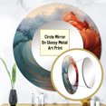 thumbnail image 3 of Designart "Emerald And Crimson Wave Vibrant Amazement" Beach Rund Mirror For Wall Decor - Large Green Round Print Mirror - Round Coastal Mirror - Wall Mounted Round Large Mirror - 23" x 23", 3 of 6