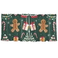 thumbnail image 7 of Yayeee Kitchen Curtains Tier Set of 2 Light Filtering 57"x36" Over Sink Window Panels, Green Christmas Gingerbread, 7 of 7