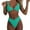 Mint Green, variant on LYXSSBYX Bikinis for Women 2 Piece Swimsuits for Women 2 Piece Hawaiian Tropical Print Swim Cami Bra and Ruffles Bathing Sets Beachwear