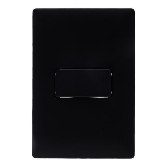 Apagador Escalera Alpha Negro Con Placa