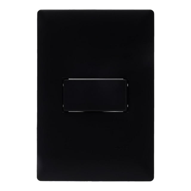 Apagador Escalera Alpha Negro Con Placa