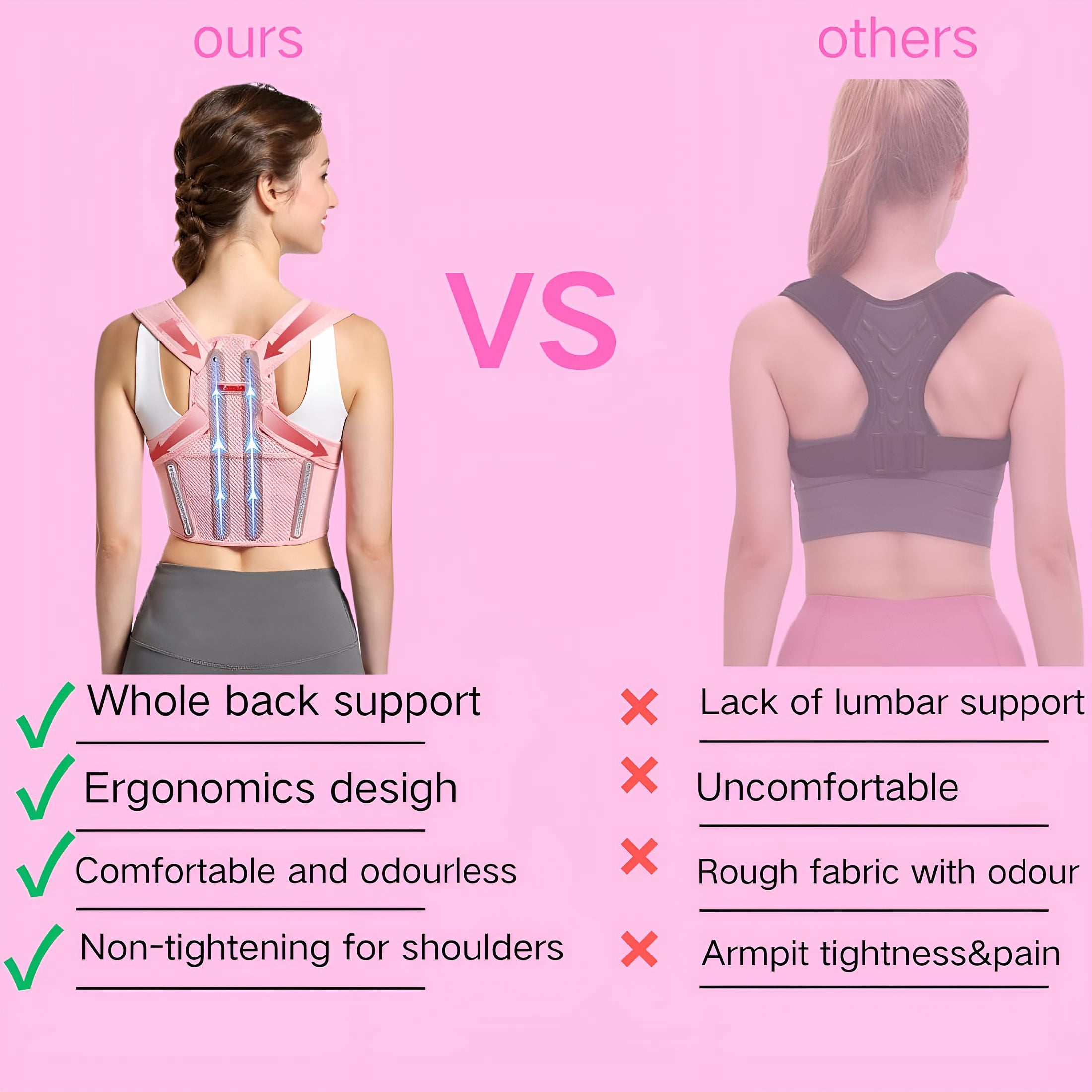 BESTSKY Back Brace Posture Corrector for Women - Adjustable Upper Posture Support Bras for Neck Shoulder Back Straightener - Comfortable Posture Corrector Hunchback Slouching under Clothes (Medium)