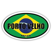 Porto Velho Brazil Flag Oval Decal Vinyl Bumper Sticker 3x5 inches