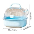 thumbnail image 3 of Portable Small Pet Travel Cage,Hamster Travel Carrier Carry Case with Water Bottle,Transparent Acrylic Lightweight Portable Cage for Hamster,Bird Outdoor Outing,7.87x7.09x6.3 Inch,Blue, 3 of 7
