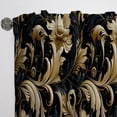 thumbnail image 2 of Designart "Mysterious Elegance In Black And Gold" Marble Room Darkening Curtain Single Panel, 2 of 6