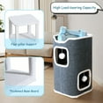 thumbnail image 4 of Multi-Level Foldable Cat Tree Towers for Indoor - Cat Furniture,Interactive Hanging Toy Ball,Cat Tree House,Cat Hideaway, Scratch-Resistant Design,Contemporary Style, Dark Gray Fabric with Beige Trim, 4 of 5
