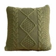 18x18" Decorative Knitted Throw Pillow Cover with DoubleCable Sweater