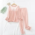 thumbnail image 2 of Besolor Women's Cute Pajamas 2 Piece Outfits Casual Soft Lace Ruffle Long Sleeve Tops and Pants Set Sleepwear Pjs, 2 of 9