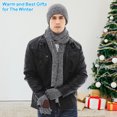 thumbnail image 6 of FZ FANTASTIC ZONE Men Women Winter Knit Hat Beanie Long Scarf Set Touchscreen Gloves Neck with Fleece Lined,Lightgray, 6 of 6