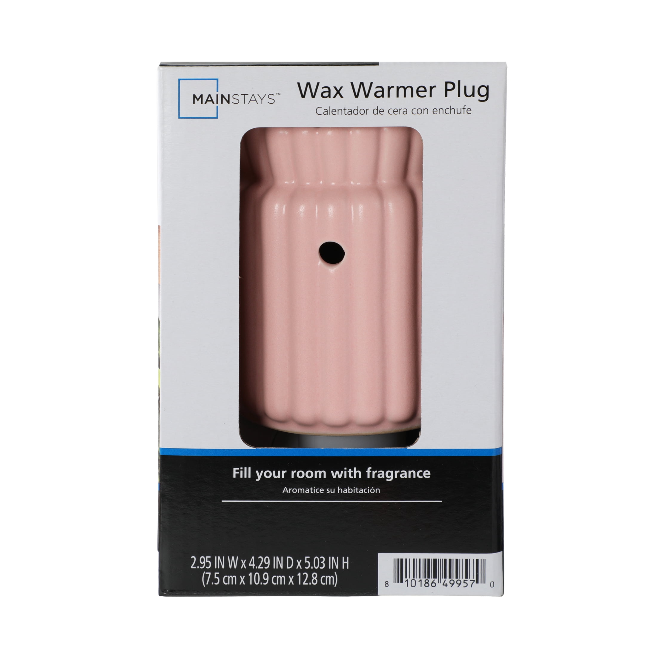 Mainstays Ribbed Ceramic Wax Melt Plug-in Warmer, Pink Blush
