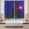 thumbnail image 2 of Ambesonne Deer Hunting Kitchen Curtains, Elk Silhouette Night, 55"x39", Indigo Taupe Grey, 2 of 3