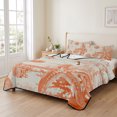 thumbnail image 2 of Twin Quilt Set 68''x86'', Orange Coastal Starfish Lightweight Summer Bedspread Coverlet Set with 2 Pillow Shams, Farmhouse Nautical Coral Conch Breathable All Season Quilt Bedding for Dorm/Bedroom, 2 of 9