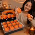 thumbnail image 5 of Halloween Pumpkin Crunchy Squishy Toy, Jack O Lantern Stress Ball Carved Face, Random Face Fidget Toy with Crunchy Sound, Sensory Toy for Kids Adults, Party Favor Gift, 5 of 6