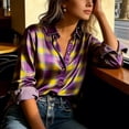 thumbnail image 5 of Asxite Womens Summer Tops Casual Fashion Print Lapel Collar Button Down Breathable Long Sleeve Shirts, 5 of 7
