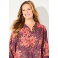 thumbnail image 5 of Catherines Women's Plus Size Chain Lace-Up V-Neck Tunic Blouse, 5 of 6