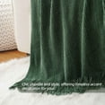 thumbnail image 5 of Battilo Dark Green Throw Blanket,Chenille Knit Throws with Tassels,Christmas Green Throws,50"x60", 5 of 7