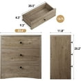 thumbnail image 2 of Nightstand, Bedside Tables, Farmhouse Wood Night Stand with 3 Storage Drawers, Small Wooden Dresser Chest of Drawers Bedside Cabinet for Bedroom Small Spaces, Gray, 2 of 6