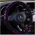 thumbnail image 2 of Funda para volante de coche con diseño de copo de nieve brillante, 4 colores, antideslizante, linda para mujeres de 15 pulgadas, color rosa, 2 of 3