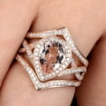 thumbnail image 6 of 3pcs 5.25 Carat 11x8mm Pear Cut Morganite Ifinity Diamond Moissanite Bridal Ring Set 10k Rose Gold, 6 of 6