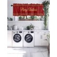 thumbnail image 5 of Merry Christmas Tree Valances for Windows, Red Background Gift Star Winter Light Filtering Window Treatment Valances, Rod Pocket Small Curtains for Kitchen/Bathroom, 60"x14", 5 of 9