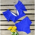 thumbnail image 3 of Sporlike - Bañador de cintura alta con volantes para mujer, bikini de dos piezas con estampado tropical Zhivalor WMPH-649-7, 3 of 6