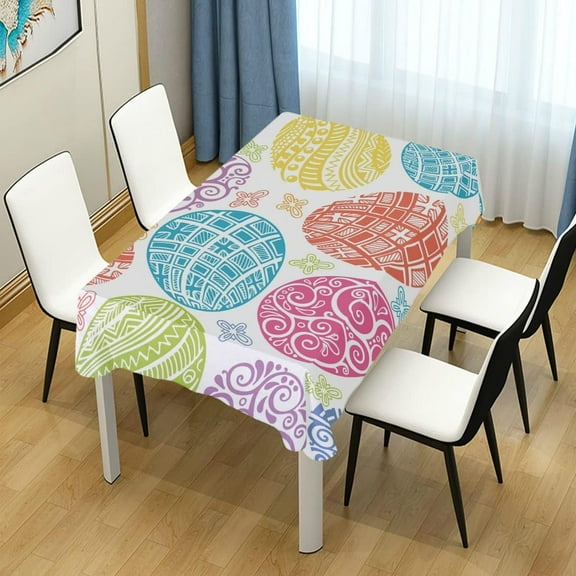 SKYSONIC Easter Bunny Rectangle Tablecloth Spill-Proof Polyester Table Cloth Table Cover for Kitchen Dining Picnic Holiday Party Decoration,60x120 Inch