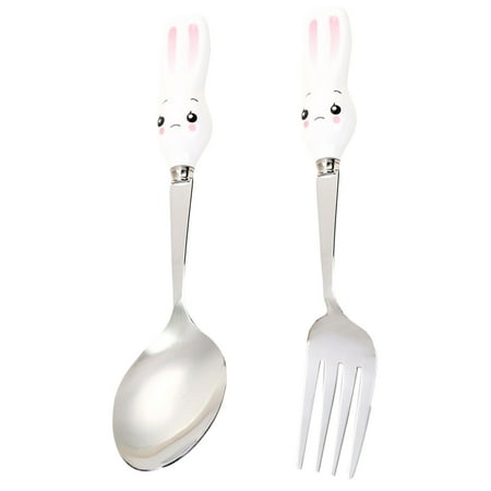 

NUOLUX Child Fork with Spoon Stainless Steel Child Dinnerware Child Tableware for Home