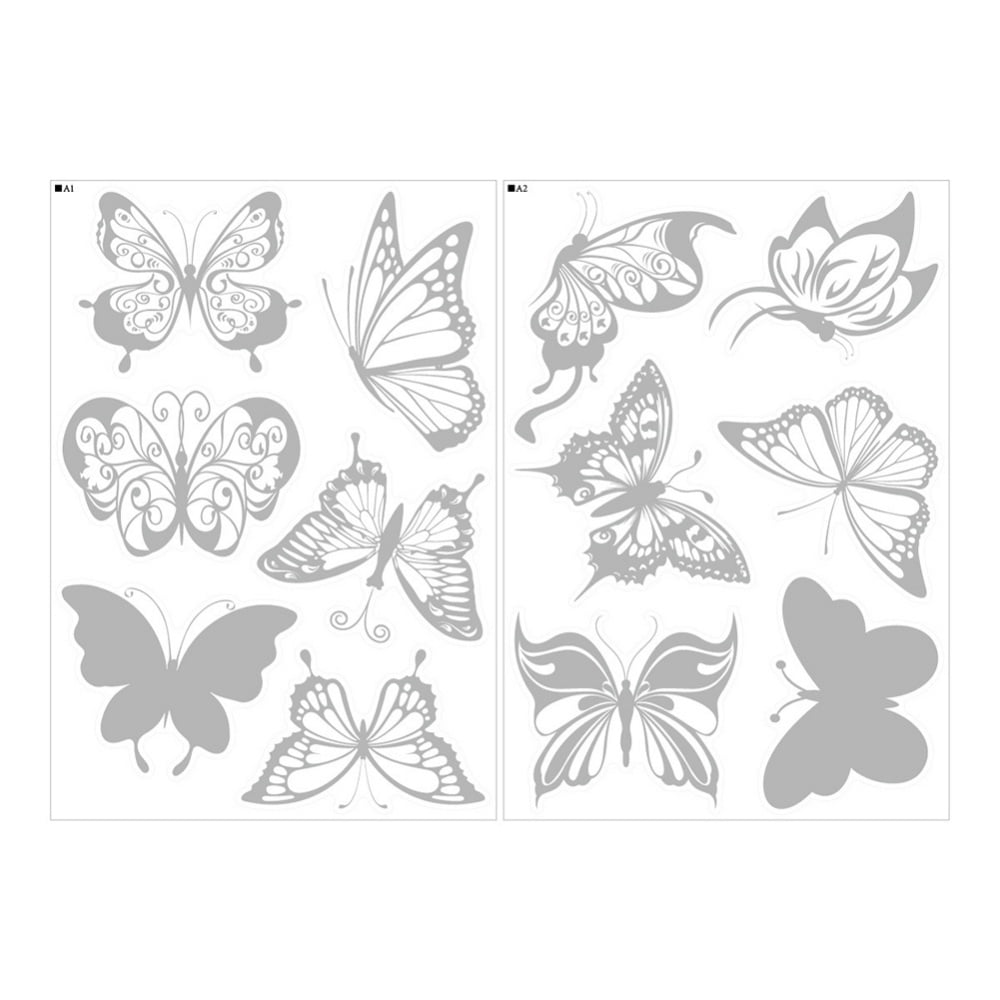 Anti Collision Window Stickers Prevent Bird on Window Glass Doors Glass Decor Translucent Dusted Alert Bird Cling 12 PCS Butterfly Anti-Collision Window Clings for Birds 