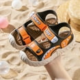 thumbnail image 2 of Caqnni Boys Girls Outdoor Sport Sandals,Kids Closed Toe Beach Sandals, Toddler Summer Shoes Casual Sandals Beach Shoes Boys Summer Sandals (Orange,9), 2 of 5