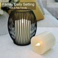 thumbnail image 4 of Flameless Candles Battery Operated with Timer, 3D Moving Flame Flickering, Last 600+ Hours Battery Candles, 3" x 4" Ivory Real Wax Electric LED Candle for Wedding Party Decorations, 4 of 5