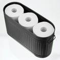 thumbnail image 4 of mDesign Decorative Metal Toilet Paper Stand with Storage for 6 Rolls  - Black, 4 of 7