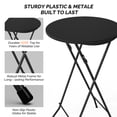 thumbnail image 2 of Ktaxon 23.5" Round  Folding Bar Table, High Top HDPE Matrial Table for Indoor Outdoor Party Restaurants Wedding Commercial Event, Black, 2 of 8