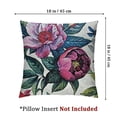 thumbnail image 4 of nygtbtfer Flower Throw Pillow Cushion Cover Watercolor Peonies and Blossoming Spring Romantic Feminine Bouquet Decorative Square Accent Pillow Case for Indoor Decor Green Fuchsia White, 4 of 7