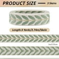 thumbnail image 2 of Green Embroidered Ribbon Trim Tape Polyester White Jacquard Ribbons Leaf Pattern Ethnic Embroidery Woven Fabric Trimming Bulk for Sewing Making Cloth Dress Gift Wrapping Curtain DIY Supply, 2 of 5