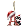 thumbnail image 2 of Penguin Letter Christmas Ornament,2D Personalized Initial Hanging Ornament for Christmas Tree,DIY Xmas Decor,Holiday Gift for Family,Friends(A), 2 of 8