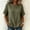 (New28)Army Green, variant on Womens Bohemian Tops Casual Flax Fashion Tops V Neck Lace Trim Elastic Cuff 3/4 Sleeve Summer Blouses Jeans Matching Tops for Women