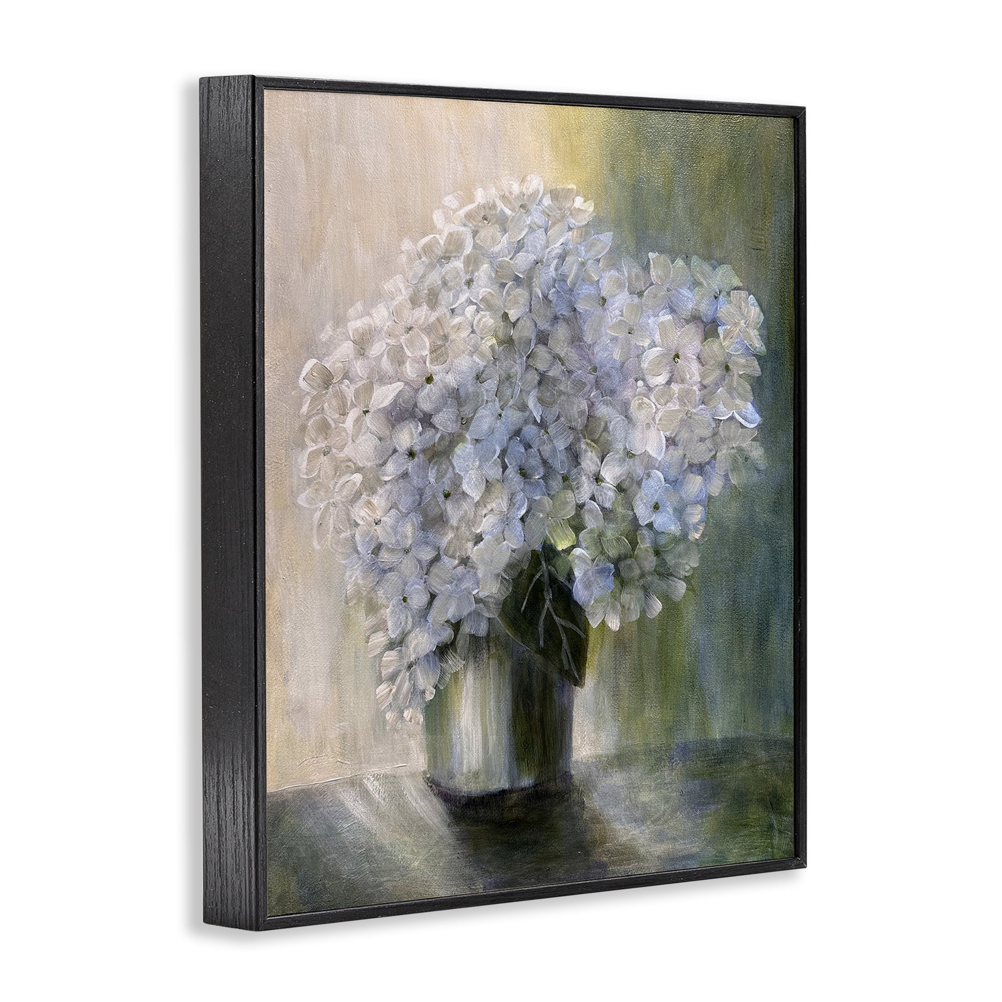 Stupell Industries Hydrangea Still Life Botanical & Floral Painting Black Framed Art Print Wall Art, 16 x 20