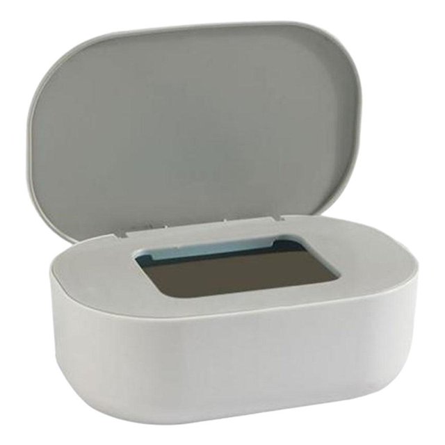relayinert Stylish Desktop Countertop Mask Dispenser Storage Box with Lid Spacious Holder Plastic Baby Gray 21x14x7.8cm 1Set