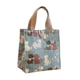 thumbnail image 2 of Bolso de lona reutilizable con asas, ideal para ir de compras, la oficina o para mujeres y mamás. Gatos verdes, 2 of 9