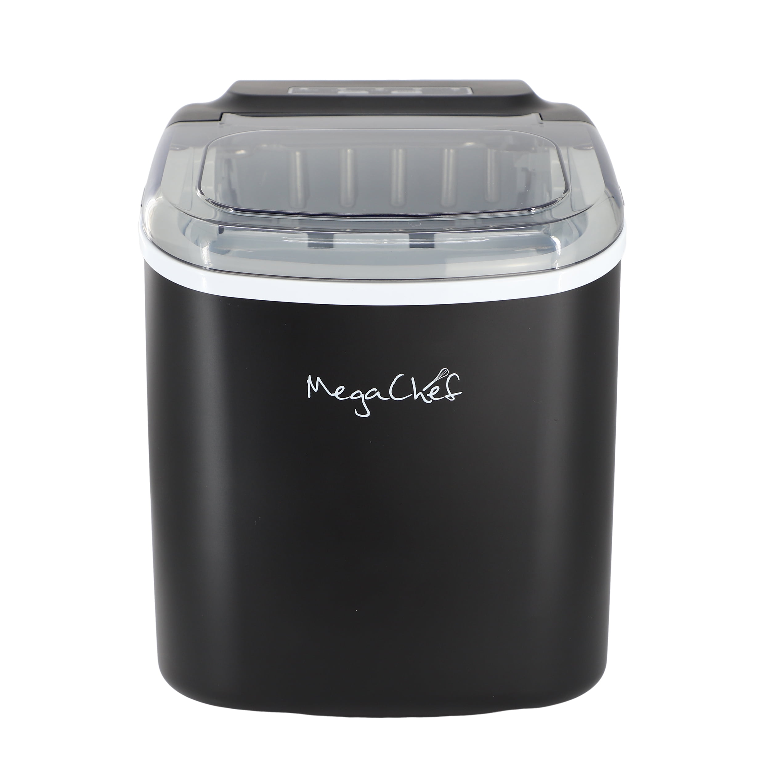 MegaChef 26 Pound Countertop Bullet Ice Maker in Black with Basket and Scoop