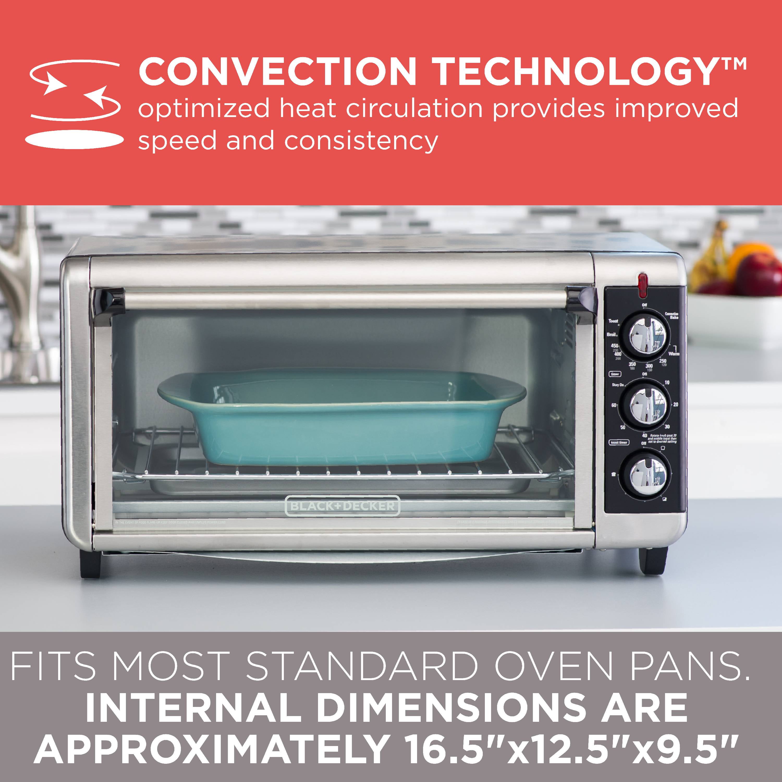 BLACK+DECKER 8-Slice Stainless Steel Convection Toaster Oven (1500-Watt) in  the Toaster Ovens department at